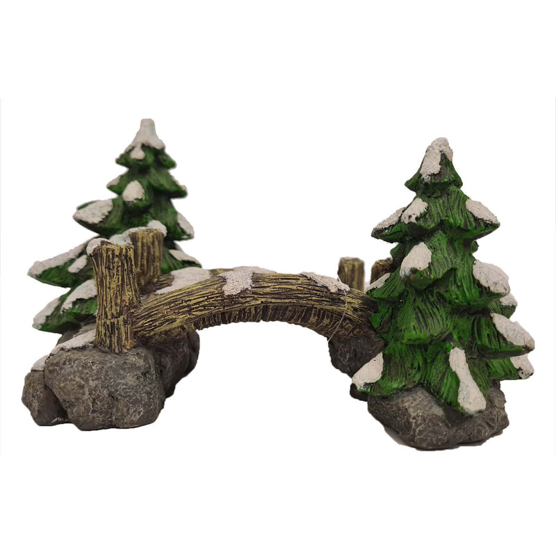 Betta Christmas Trees with Bridge Aquarium Ornament