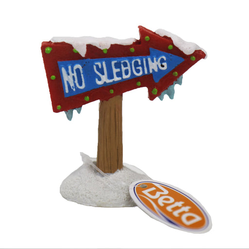 Betta No Sledging Sign Aquarium Ornament – 14.5 × 7.5 × 8.5cm