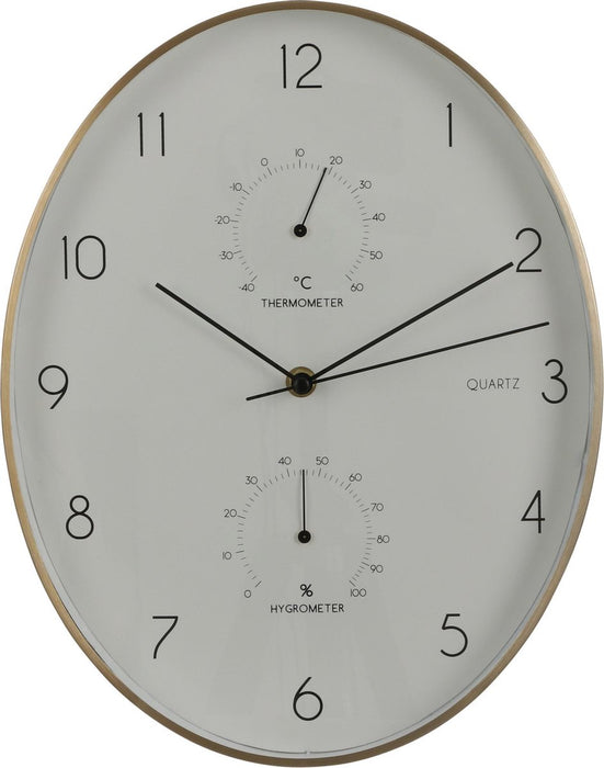 Wall Clock Andy Oval Aluminium White (L27.5 x W4.5 x H35 cm)
