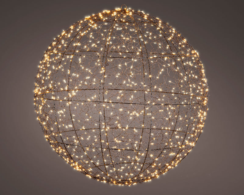 Lumineo Metal Frame Ball With 960 Classic Warm Micro Lights 58cm Diameter