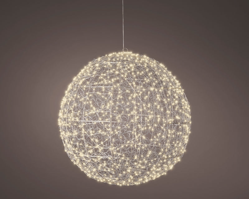 Lumineo Metal Frame Ball With 960 Warm White Micro Lights 58cm Diameter
