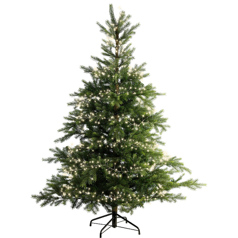 Lumineo Compact Twinkle 960 Micro Wire Warm White Christmas Lights With Silver Cable 12m