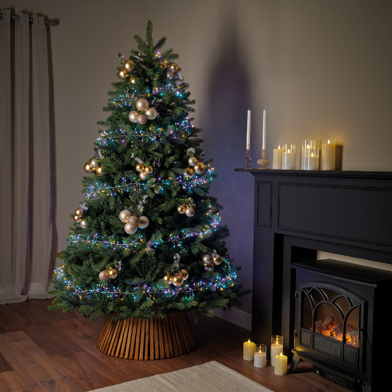 960 Lumineo Micro LED Compact Twinkle Lights Multicoloured  With Silver Cable 12m