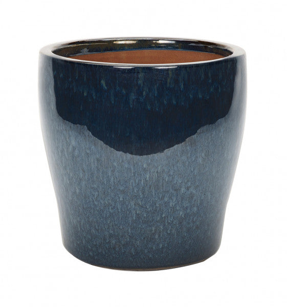 Peacock Glazed Blue Planter (25cm)