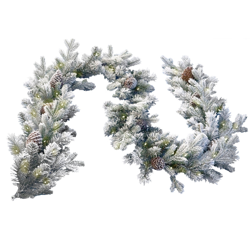9 Foot Pre-Lit Misty Mountain Christmas garland