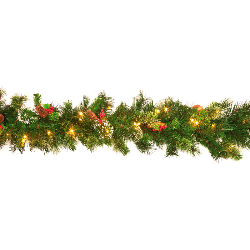 9 Foot Pre-Lit Wintry Pine Christmas garland