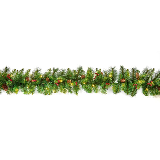 9 Foot Pre-Lit Everyday Christmas garland with 50 warm white LEDs
