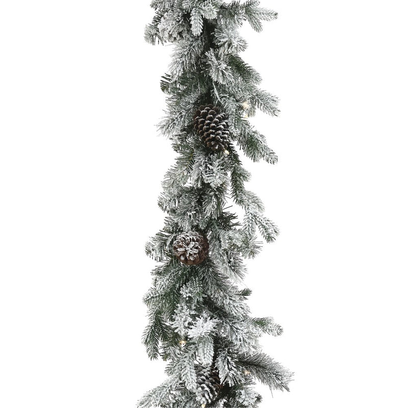 9 Foot Pre-Lit Misty Mountain Christmas garland