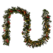 9 Foot Pre-Lit Wintry Pine Christmas garland – image 4