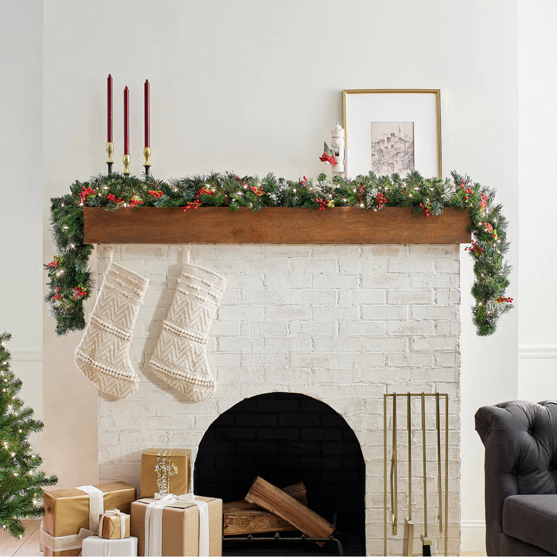 9 Foot Pre-Lit Wintry Pine Christmas garland – image 2