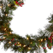 9 Foot Pre-Lit Wintry Pine Christmas garland – image 5