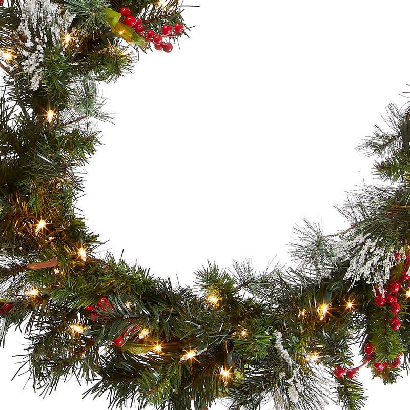 9 Foot Pre-Lit Wintry Pine Christmas garland – image 5