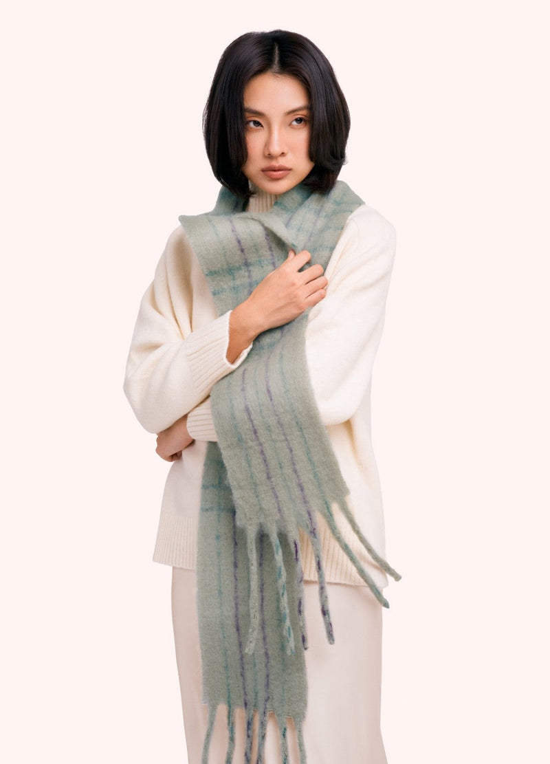Angelica Cosy Scarf - Soft Green by Powder worn by a model