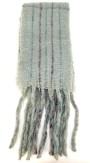 Angelica Cosy Scarf - Soft Green by Powder styled on a plain background