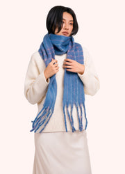 Angelica Cosy Scarf - Navy by Powder worn by a model