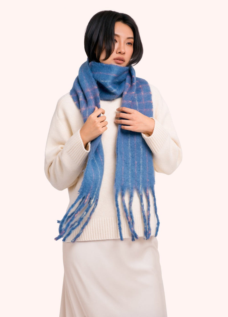 Angelica Cosy Scarf - Navy by Powder worn by a model