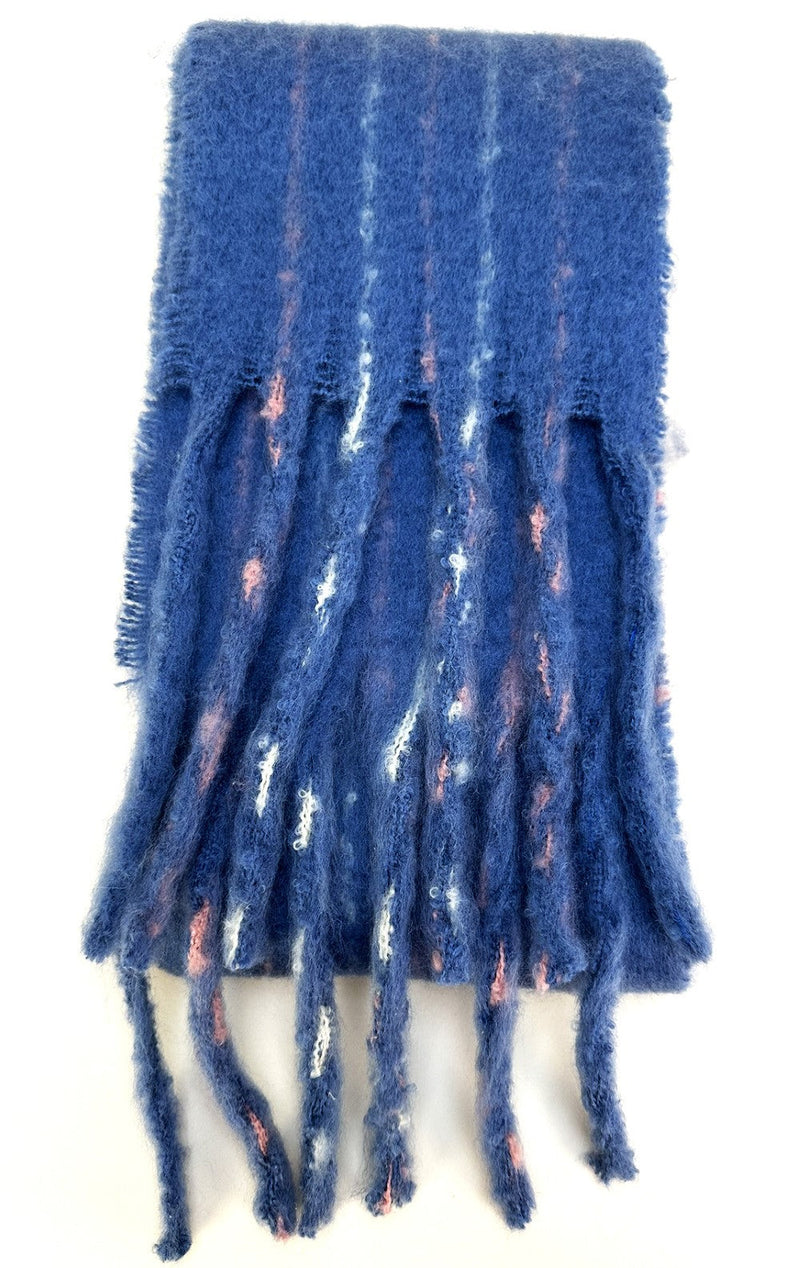Angelica Cosy Scarf - Navy by Powder styled on a plain background