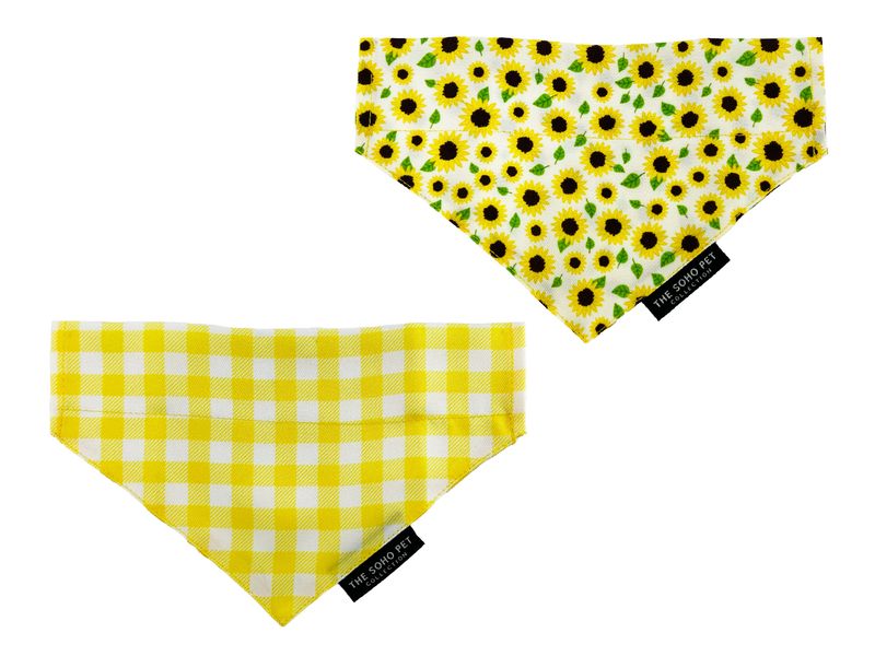 Ancol Soho Reversible Bandana Sunflower/Yellow 2pk