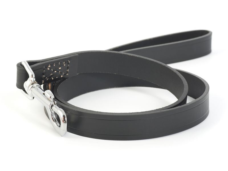 Ancol Sewn Leather Lead Black 19mm x 1mm