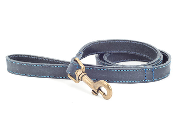 Ancol Timberwolf Leather Lead Blue 19mm X 1m