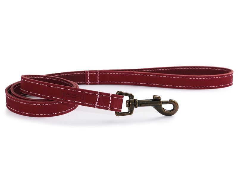 Ancol Timberwolf Leather Lead Raspberry 19mm x 1m