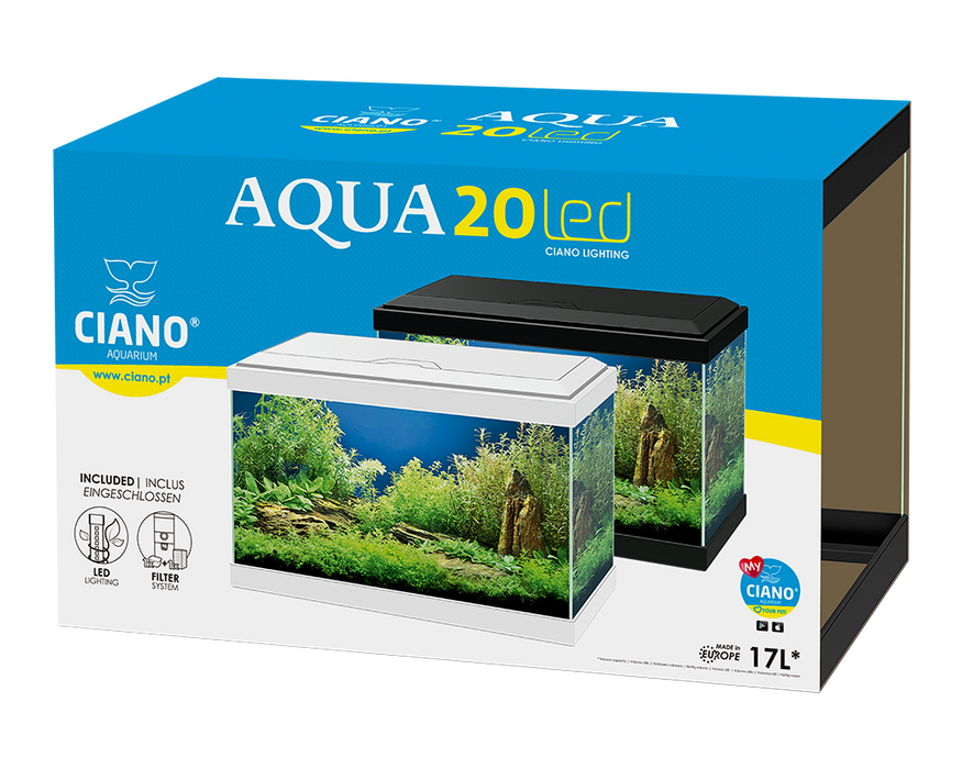 Ciano Aqua 20 LED White With Lights & Filter 17 Litre