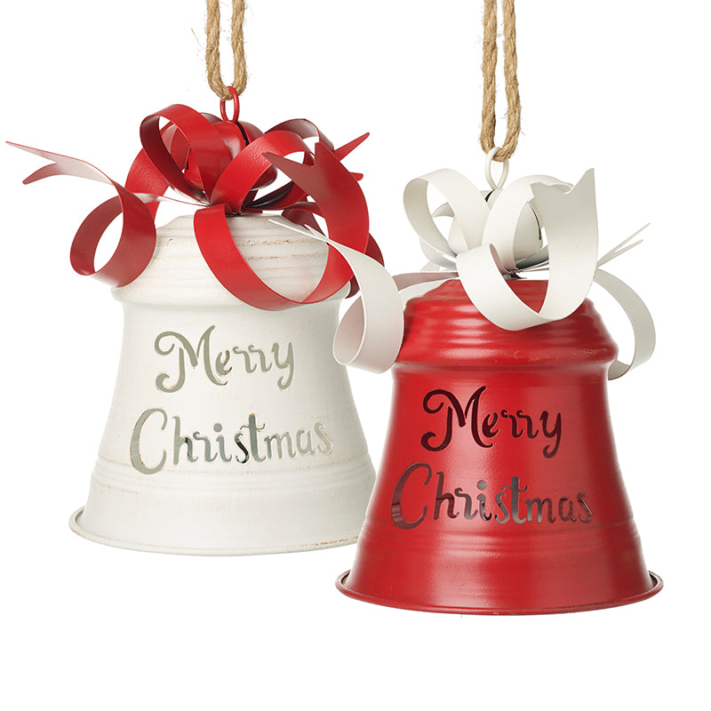 Red and white Merry Christmas bell hanging decoration, assorted designs – Heaven Sends