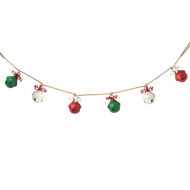 Red, white and green mini bell Christmas garland – Heaven Sends