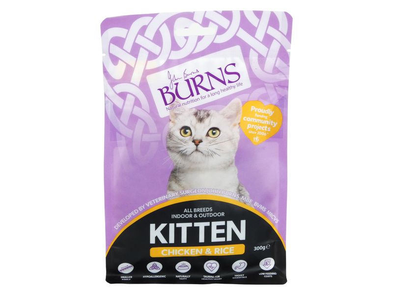 Burns Chicken & Rice Dry Kitten Food (300g)