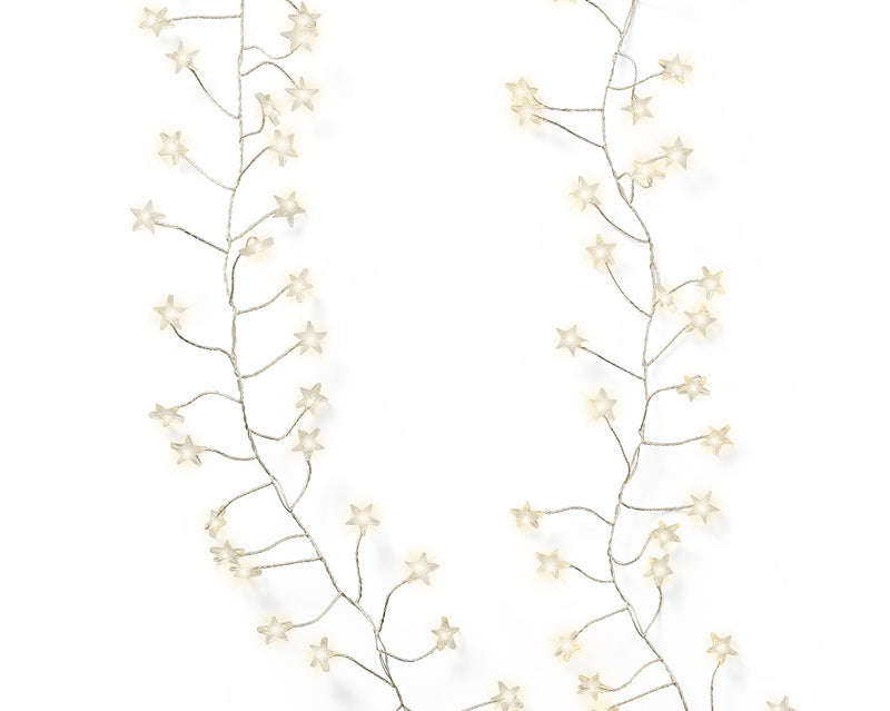 Battery Operated 100 Micro Lights Compact Warm White With Silver Cable 1.20m