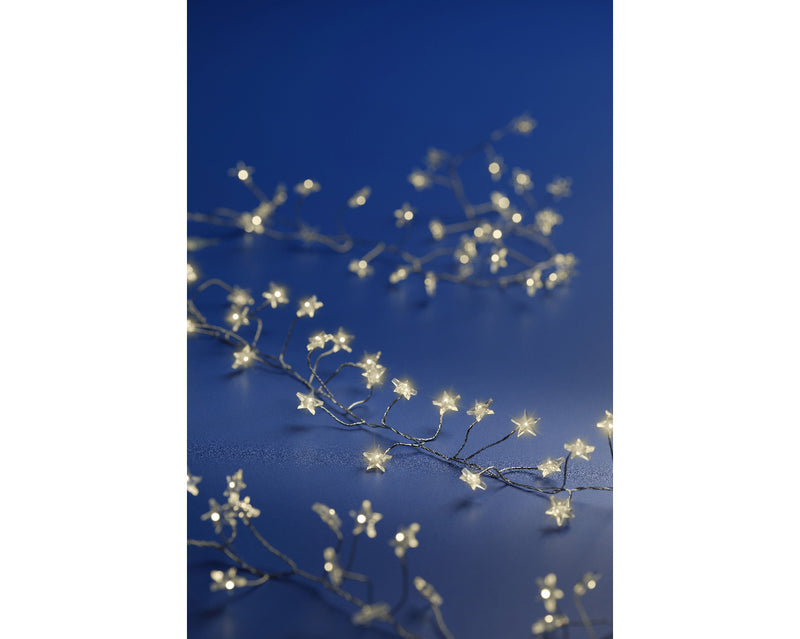 Battery Operated 100 Micro Lights Compact Warm White With Silver Cable 1.20m