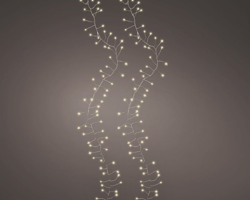 Battery Operated 100 Micro Lights Compact Warm White With Silver Cable 120cm