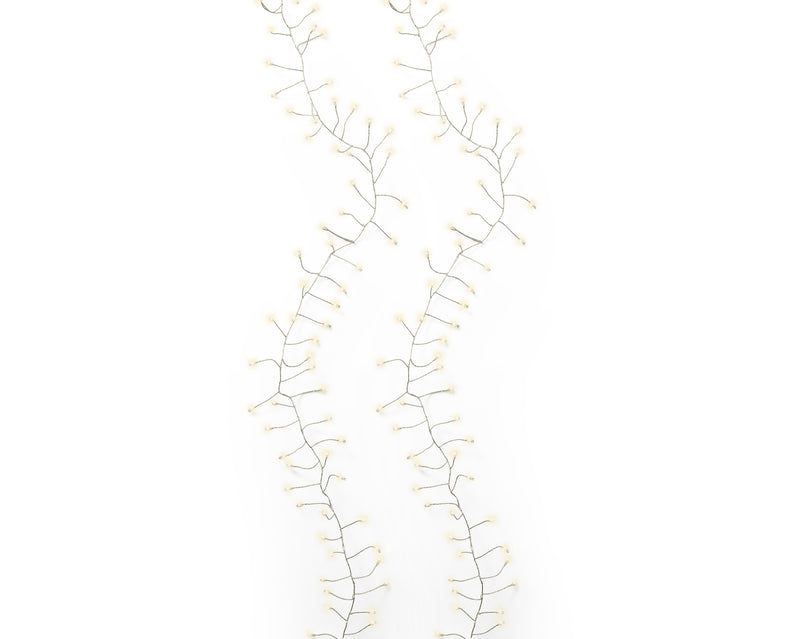 Battery Operated 100 Micro Lights Compact Warm White With Silver Cable 120cm