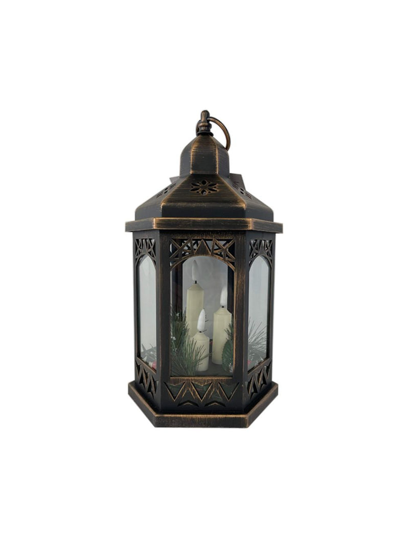 Battery-Operated LED Hexagonal Flickabrights Lanterns 33 cm - 2 Assorted Designs