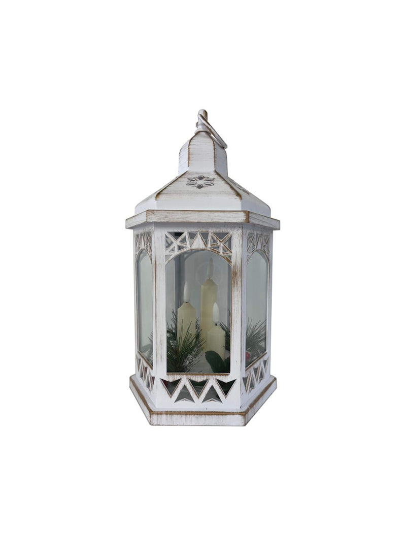 Battery-Operated LED Hexagonal Flickabrights Lanterns 33 cm - 2 Assorted Designs