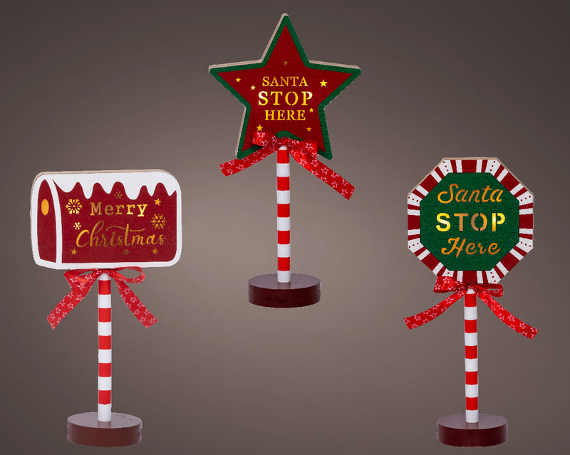 Battery Operated LED Letterbox or Star or Stop Sign 8 x 16 x 32.3cm