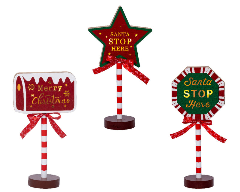 Battery Operated LED Letterbox or Star or Stop Sign 8 x 16 x 32.3cm