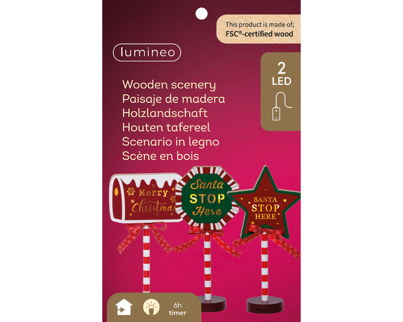 Battery Operated LED Letterbox or Star or Stop Sign 8 x 16 x 32.3cm