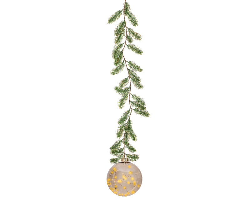 Battery Operated Micro LED Hanging Decoration Light - Ball Shape Classic White 20cm