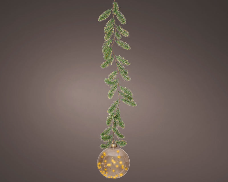 Battery Operated Micro LED Hanging Decoration Light - Ball Shape Classic White 20cm