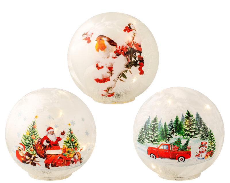 Battery Operated Table Lamp Santa, Robin or Snowman (15cm)