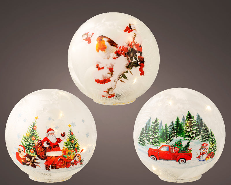 Battery Operated Table Lamp Santa, Robin or Snowman (15cm)