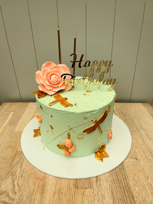 Pastel Dragonfly Cake