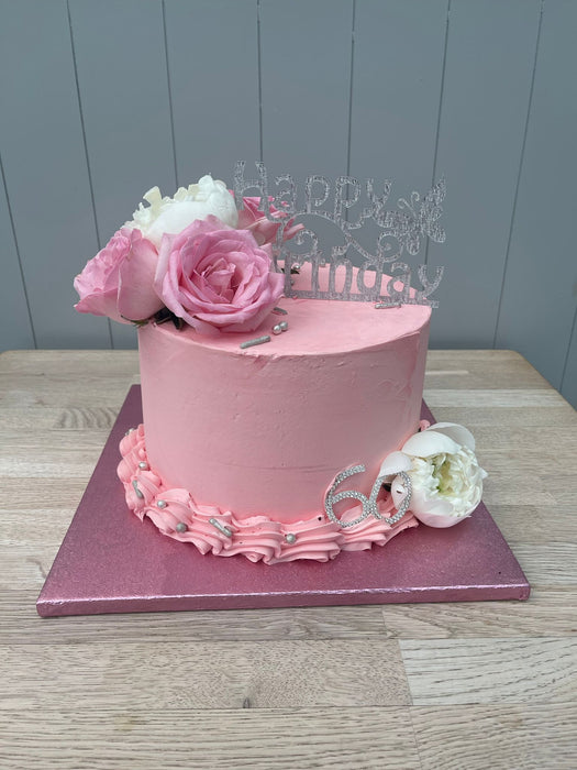 Bespoke Pastel Pink Birthday Cake