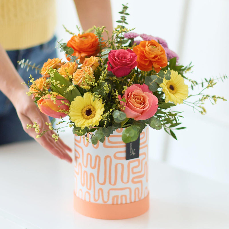 Bright Mother's Day Hatbox Flowers