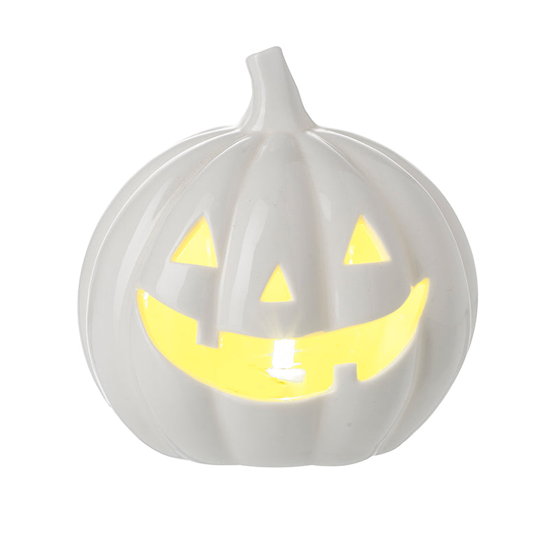 Light-up porcelain white pumpkin – Heaven Sends