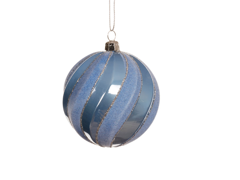 Christmas Bauble Shiny Blue Shatterproof (8cm)