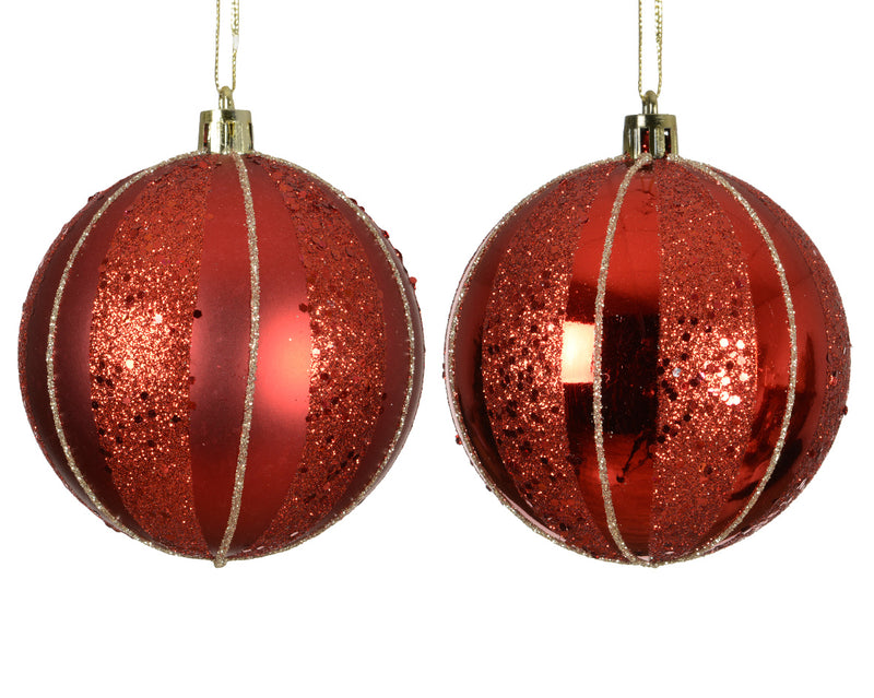 Christmas Bauble Shiny Matt Red (8cm) Sold individually