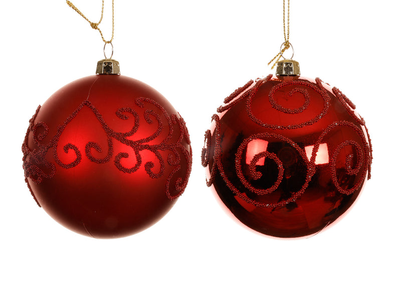 Christmas Bauble Shiny Red Shatterproof (8cm) Sold Individually