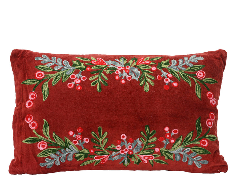 Christmas Cushion With Cotton Branch Design (50cm x 30cm)